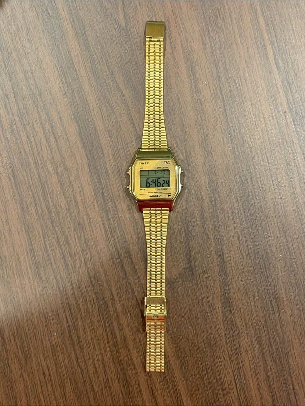 Timex T80 Gold-Tone Digital Watch with Mesh Bracelet - Picture 2 of 4